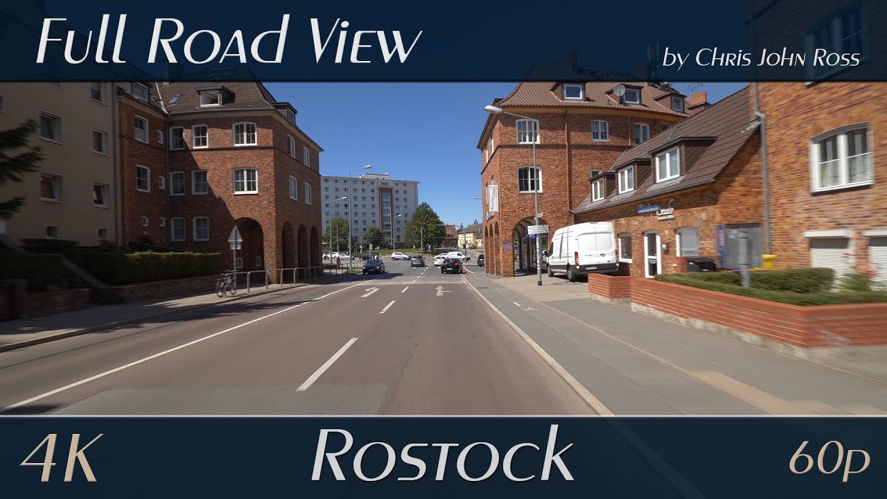 Rostock, Germany: Hansaviertel - Parkstraße, Dethardingstraße, Karl-Marx-Straße - 4K (UHD/2160p/60p)