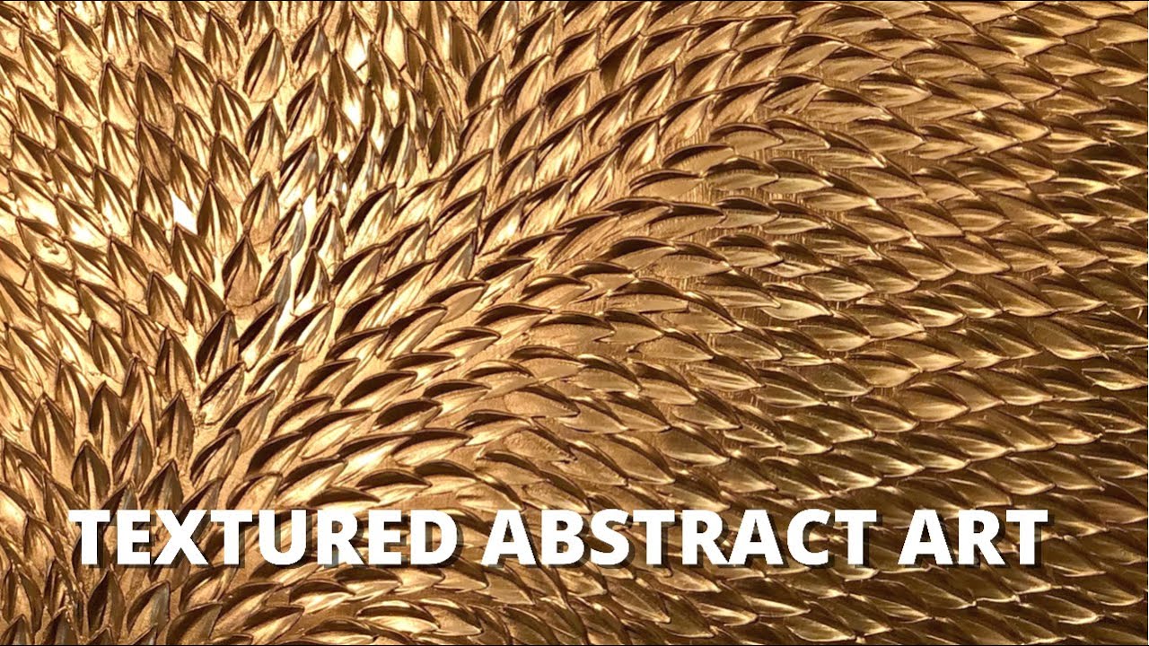 DIY textured impasto painting | gold painting |abstract art | golden molding paste