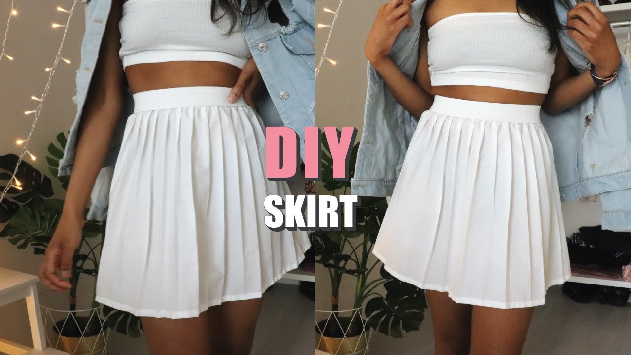 DIY TENNIS SKIRT / How To Make A Knife pleated Skirt For Beginners!