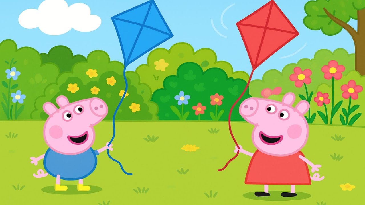 Peppa and George’s Perfect Day with Kites in the Park! | Funny Peppa Pig Animation 🐷🌤️💨