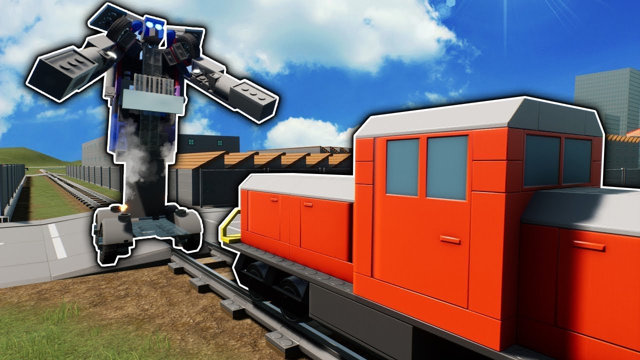 Lego Transformer Battles The Lego Train! - Brick Rigs Lego Gameplay Multiplayer