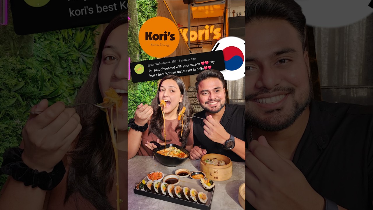 Best Korean Food In Delhi🍙🍤 | Kori's Restaurant #travell #food #korean #kpop #trending #shorts
