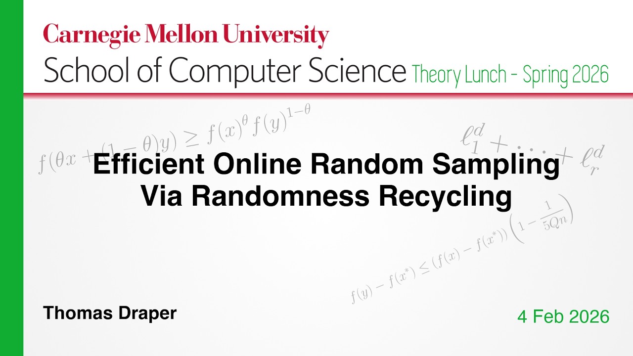 Thomas Draper: Efficient Online Random Sampling Via Randomness Recycling
