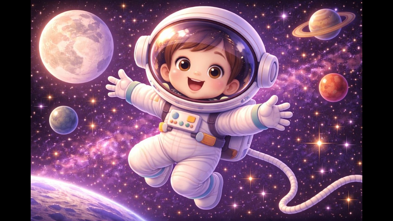 Маленький космонавт на Луну 🚀 | Космическая песенка для детей | Детские стишки
