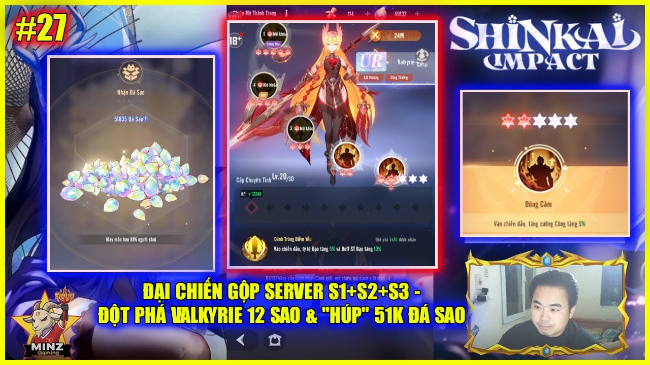 🔥 SHINKAI IMPACT #27: ĐẠI CHIẾN GỘP SERVER S1+S2+S3 - ĐỘT PHÁ VALKYRIE 12 SAO & 