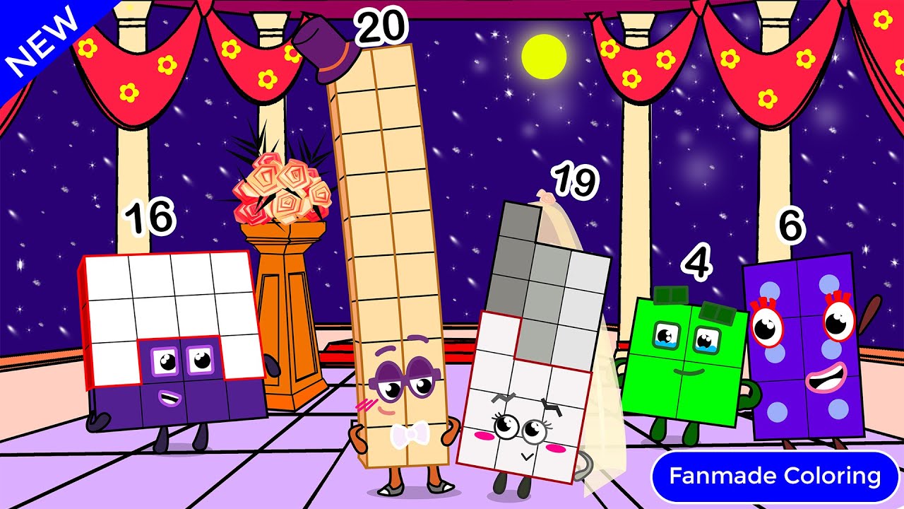 Numberblocks 19 and 20 Get Married | Numberblocks Fanmade Coloring Story