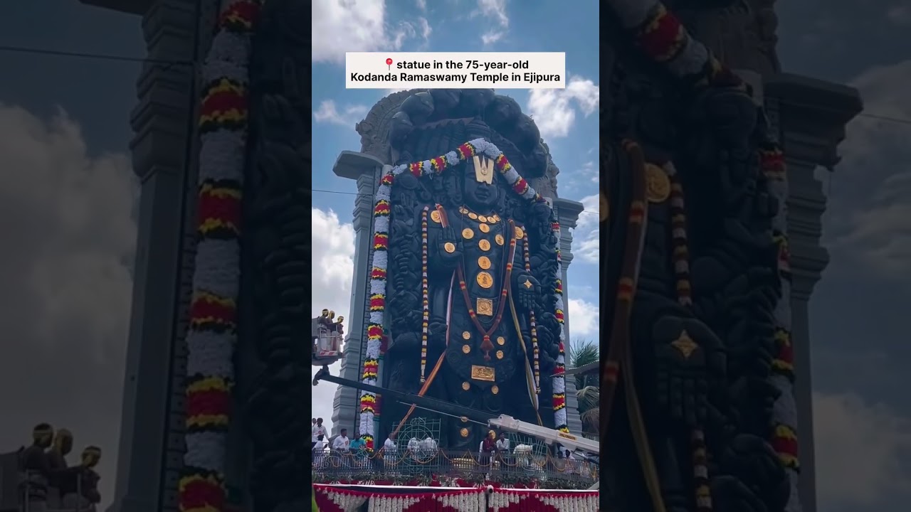 World's Tallest Vishnu Viswaroopa Statue, Kodanda Ramaswamy Temple, Ejipura, Bangaluru, Karnataka
