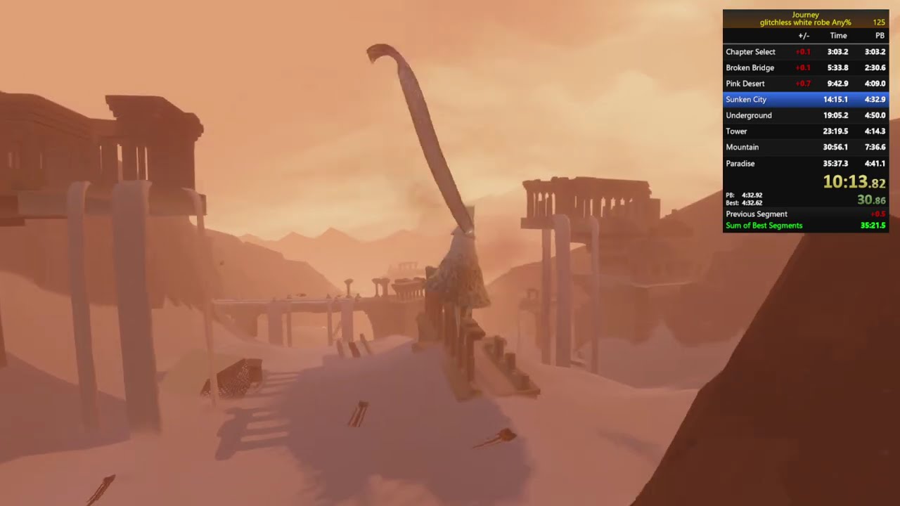 Journey Speedrun White Robe Any% Glitchless  PC 35:26