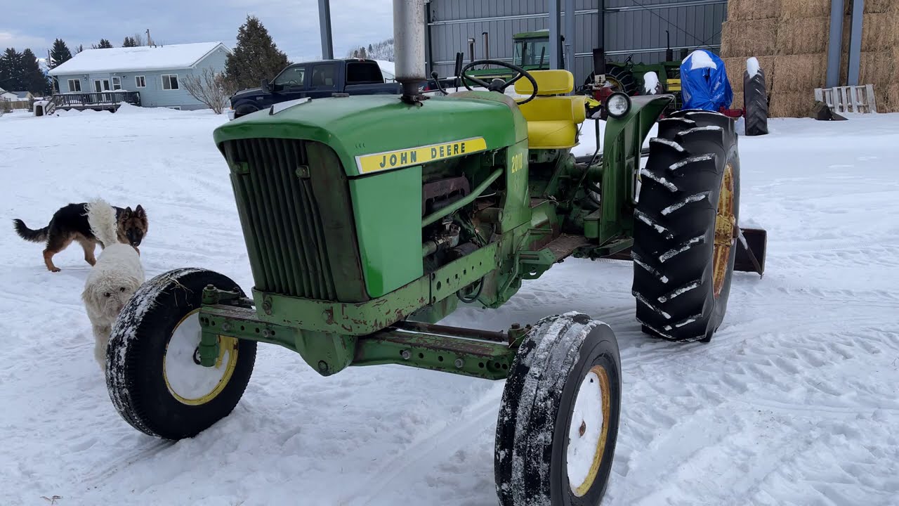 1963 John Deere 2010 walk around and ride through the snow