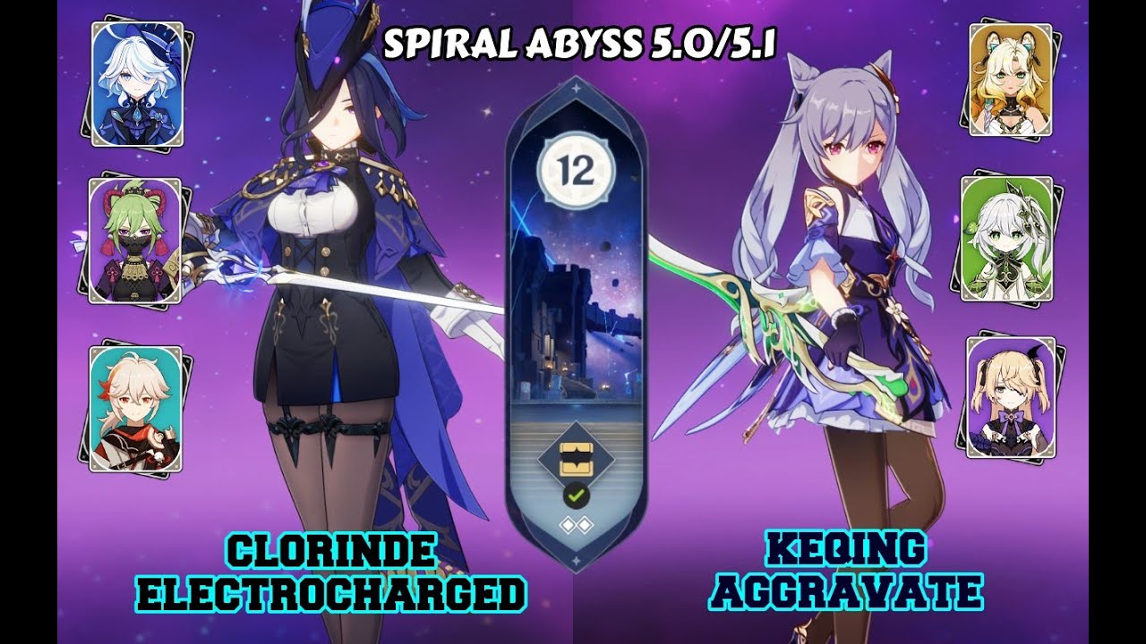 C0 Clorinde Taser & C3 Keqing Aggravate + Xilonen | Spiral Abyss 5.0/5.1 | Genshin Impact