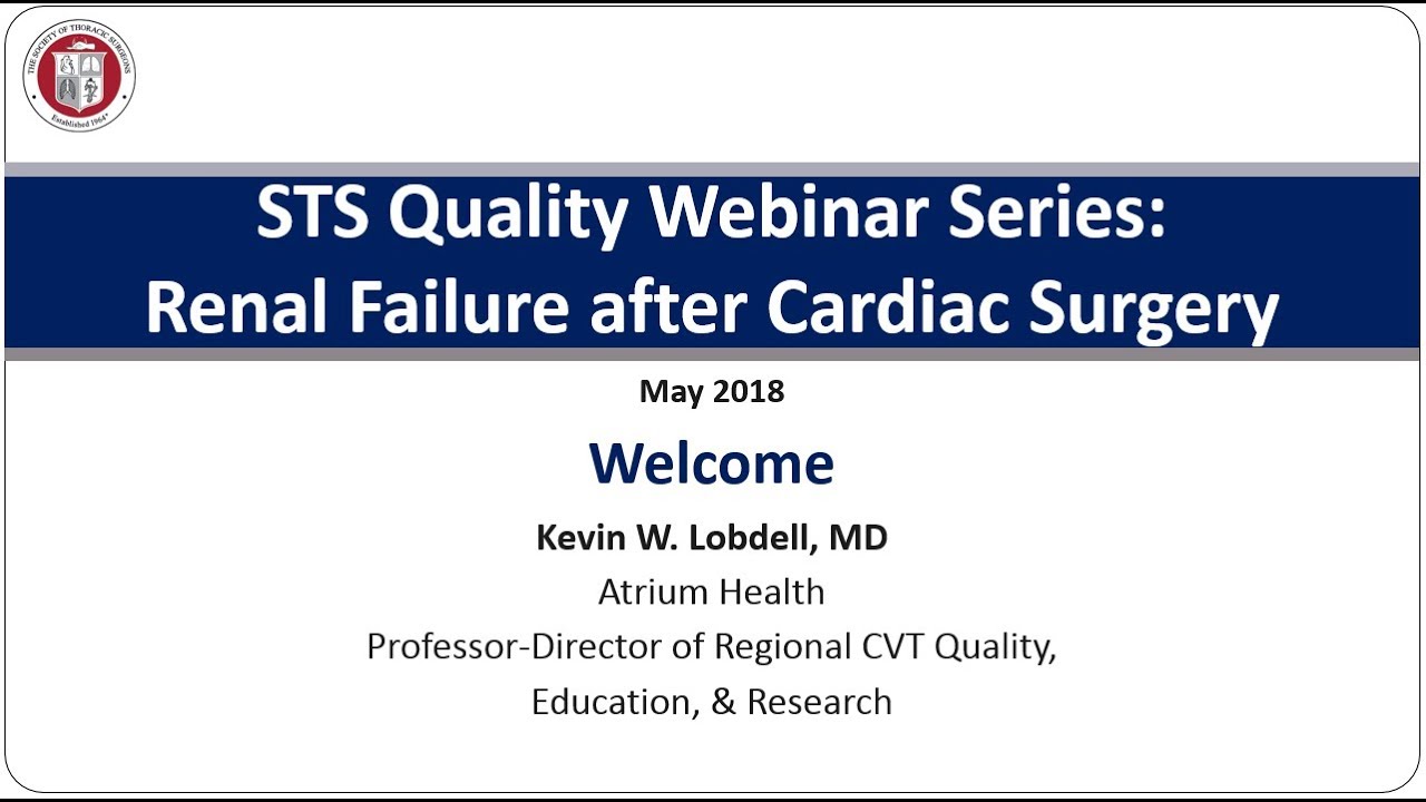Renal Failure after Cardiac Surgery Webinar