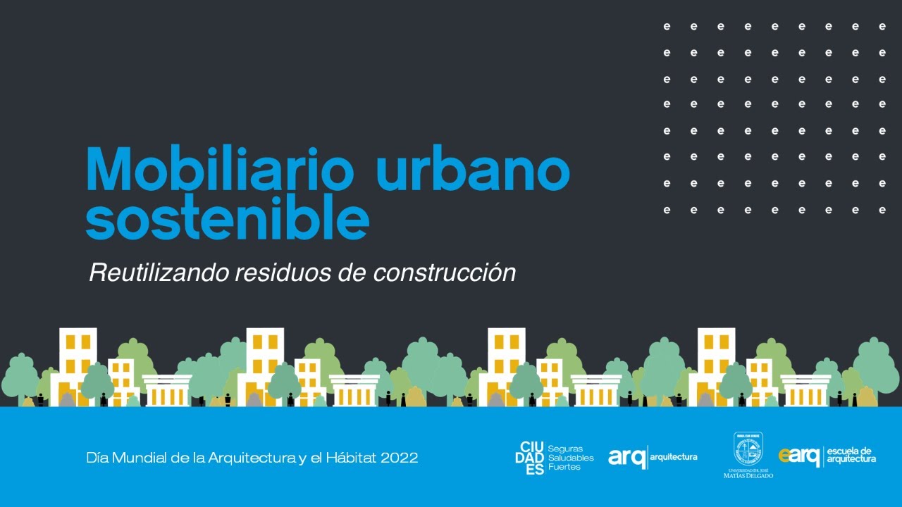 Mobiliario urbano sostenible utilizando residuos de construcción