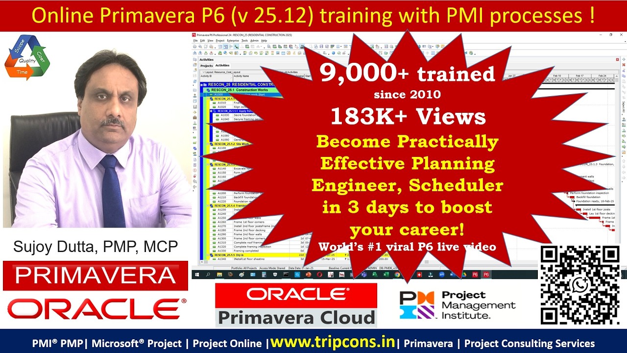 Best Online Primavera Masterclass Coaching by Sujoy Dutta. To join WhatsApp: +919891793226