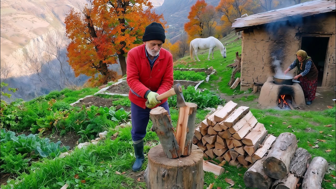 Life of a 90-Year-Old Grandfather Who Still Farms Traditionally in a Mountain Village