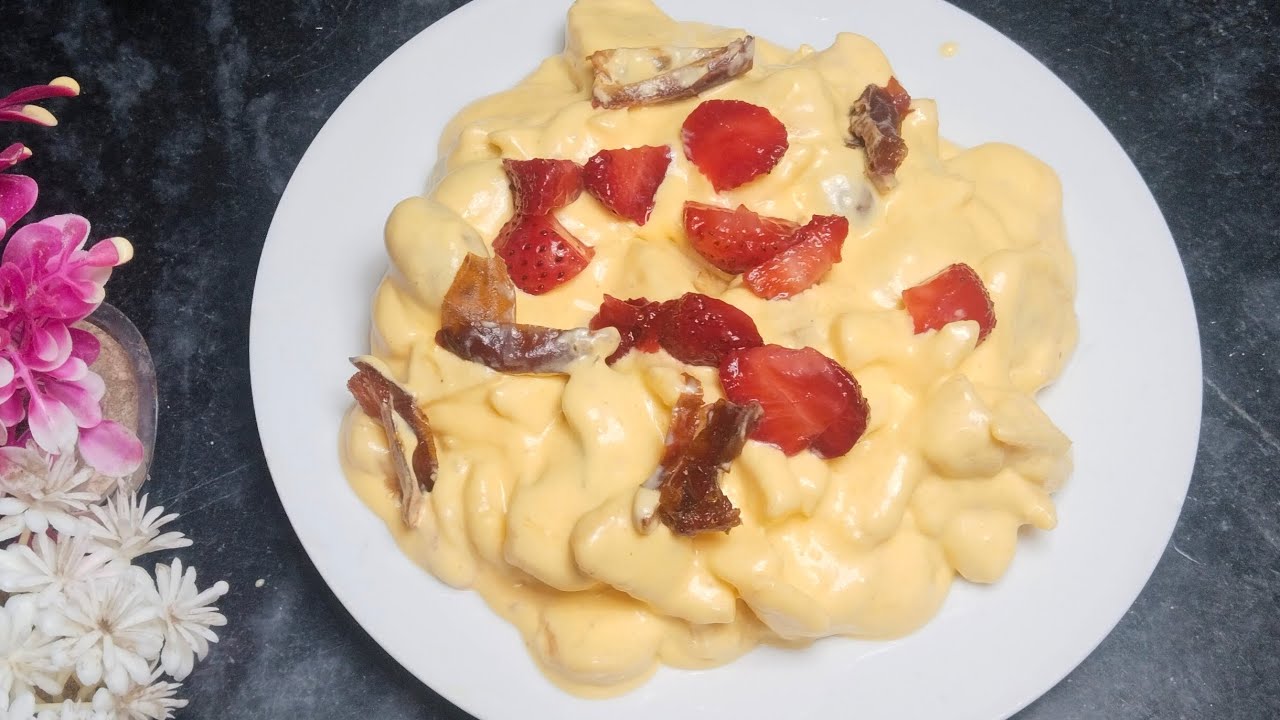 Creamy Custard fruit chat recipe by Recipes with shabana
