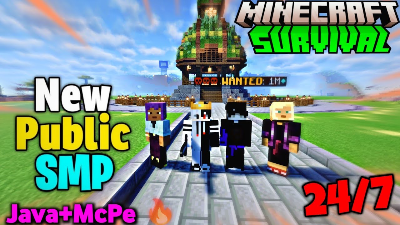 😱 New Best Public Survival SMP Server For Minecraft | Java + PE | 24/7 Online | Free To Join 🔥