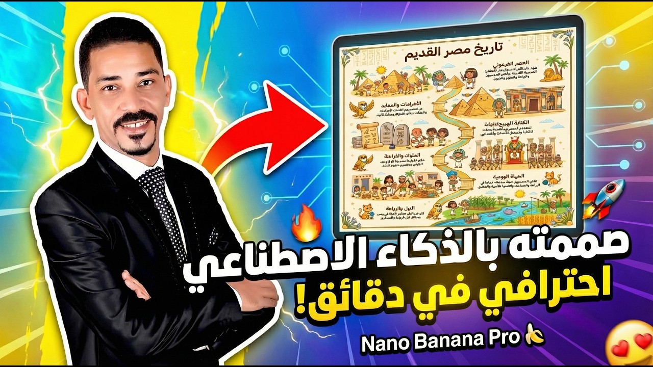 كنز تحويل النصوص إلى رسوم توضيحية بالذكاء الاصطناعي | مجاني للمدرسين والطلاب 🍌