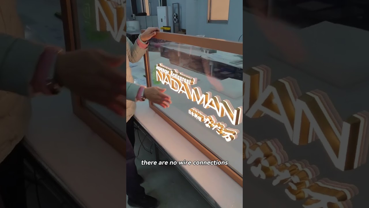 New technology of transparent glass wireless conductivity #sign #signage #signfactory #signmaker
