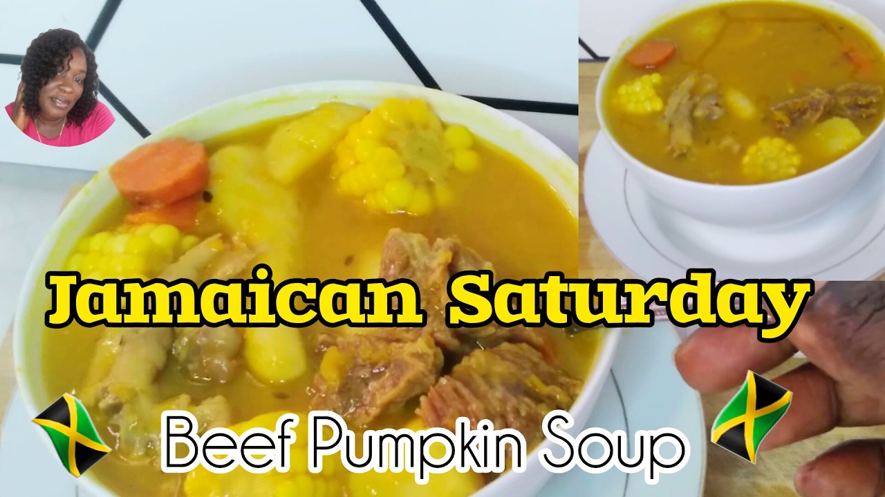 Jamaican Pumpkin Soup with Beef & Chicken Feet//How to Cook Chicken Feet Soup//Saturday Soup Vibes