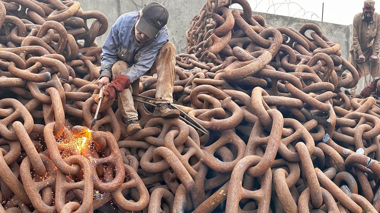 Unbelievable Process of Recycling Hundreds of Ship Anchor CHAIN into Pickaxe | Discovery Skills
