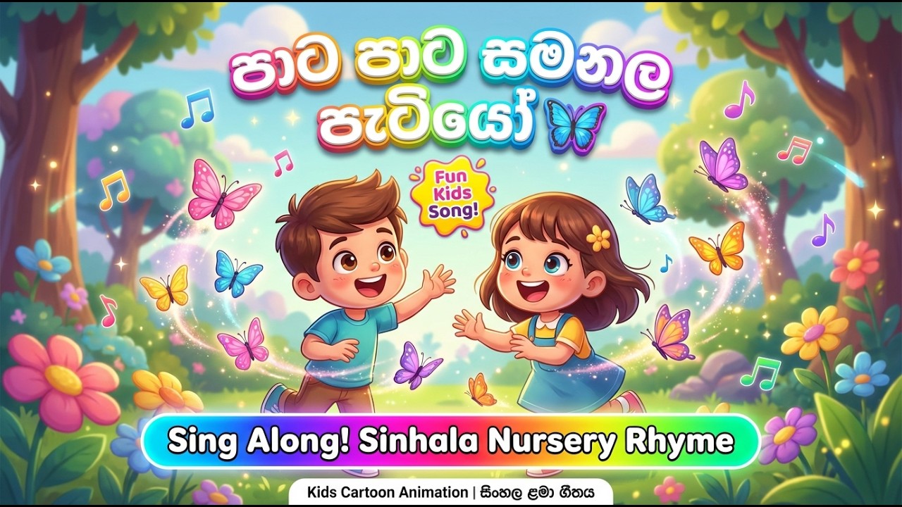 පාට පාට සමනල පැටියෝ 🦋 | සිංහල ළමා ගීතය | Pata Pata Samanelayo Kids Cartoon Song