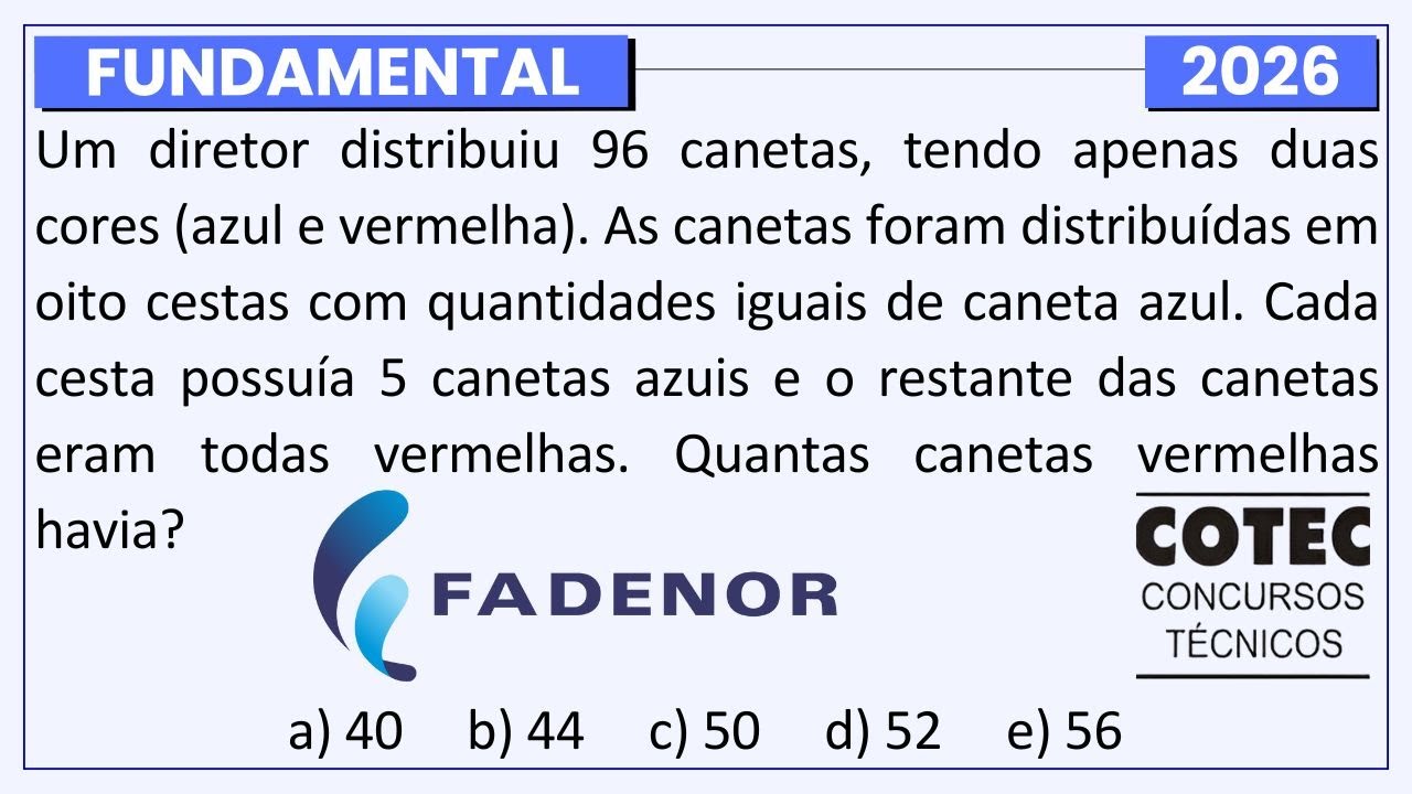 MULTIPLICAÇÃO e SUBTRAÇÃO na Prova da Banca COTEC FADENOR