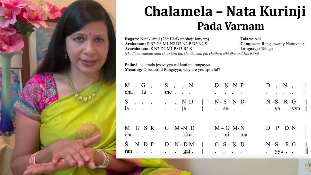 Chalamela - Pada Varnam in Natakurinji Ragam in 2 speeds