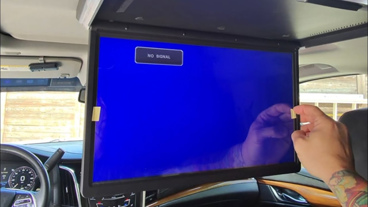 2015-2020 Escalade, Tahoe, gmc Rear center screen upgrade to 18” screen and PlayStation 1 install