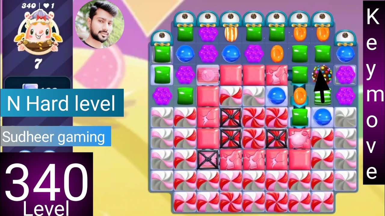 Candy crush saga level 340 ।  N Hard level । No boosters । Candy crush 340 help। Sudheer CC  Gaming