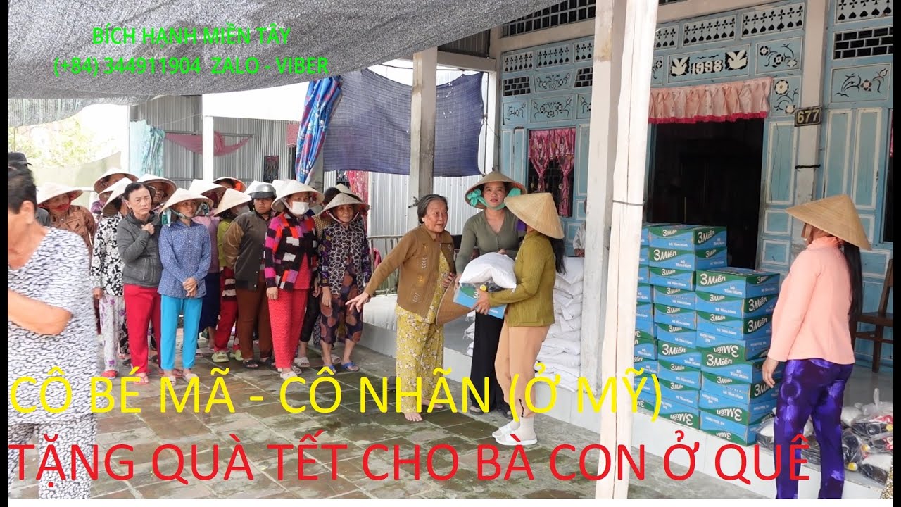 749 CÔ BÉ MÃ (Ở MỸ) VÀ CÔ NHÃN (Ở MỸ) TẶNG QUÀ TẾT CHO NHỮNG ÔNG BÀ CỤ LỚN TUỔI ĐƯỢC PHẦN QUÀ |BHMT