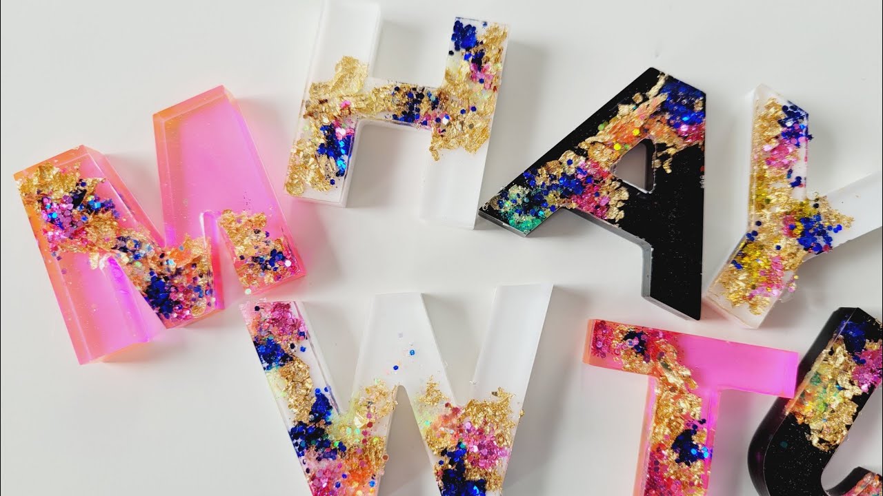 Resin Rainbow Geode Letter Keychain | Beginners | Resin Craft 101