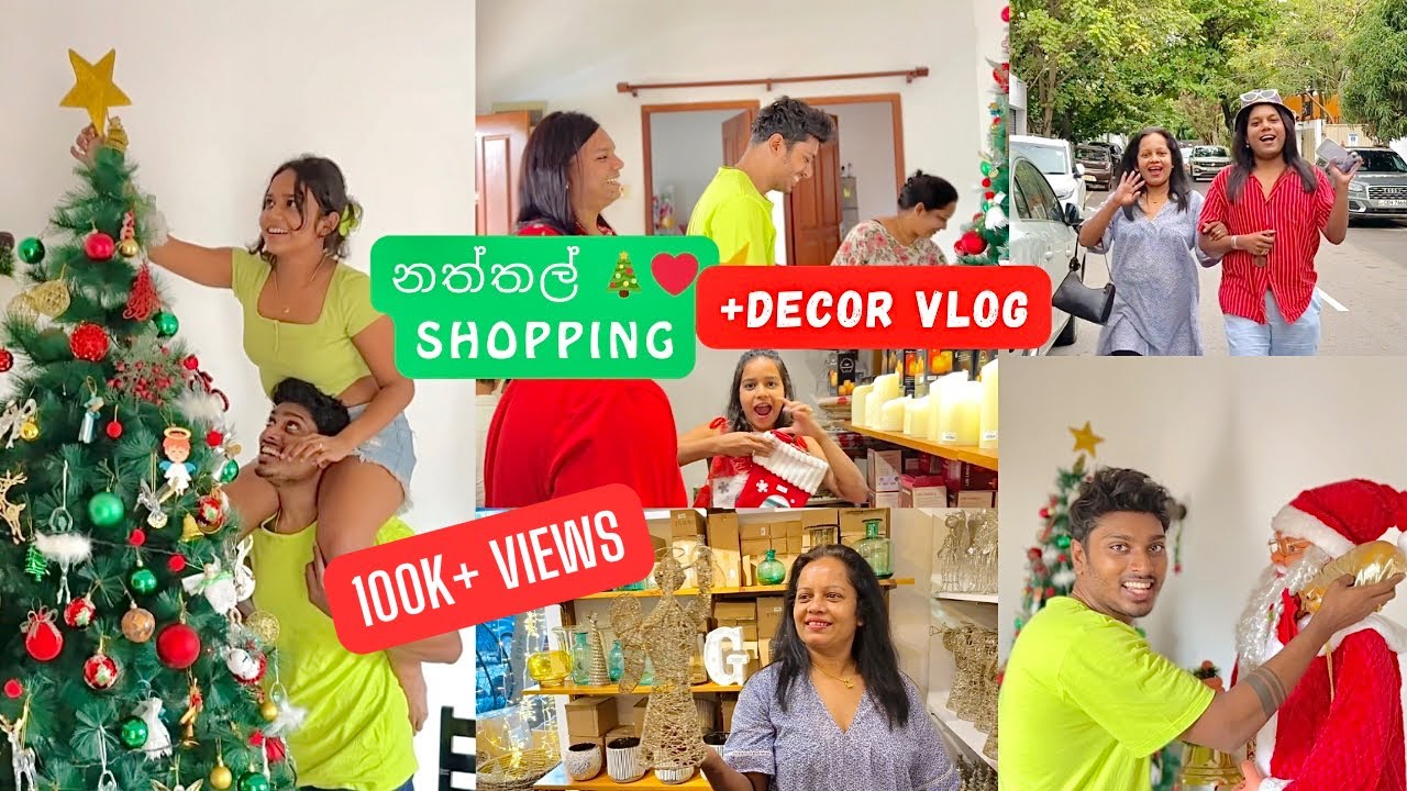 CHRISTMAS SHOPPING VLOG😍+DECORATING OUR HOME🎄❤️(සිංහල vlog) #couplechannels #christmasvlog