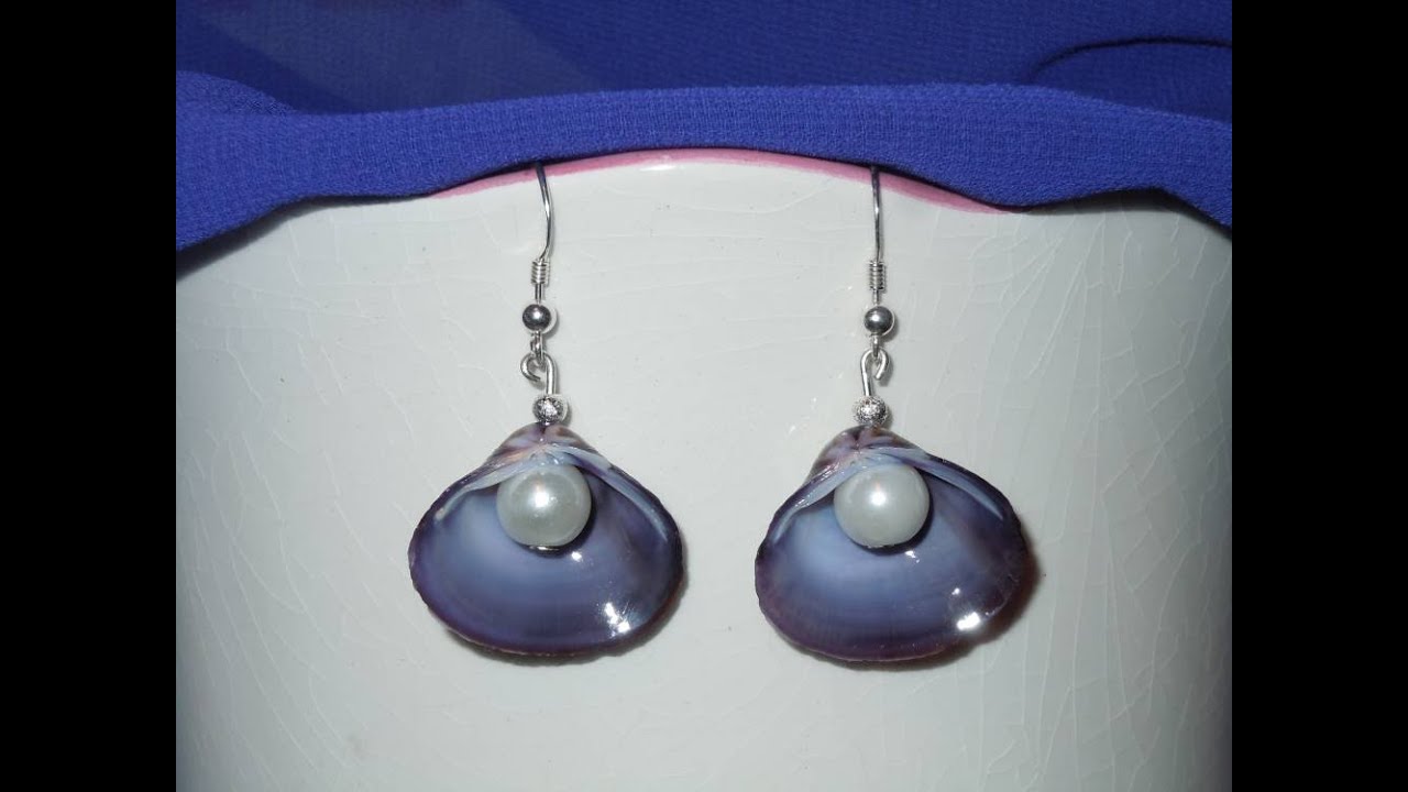 DIY Shell earrings with pearls  |  Muschelohrringe mit Perle