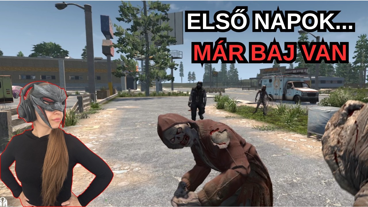 ELSŐ STREAM KÁOSZ 😂 | 7 Days to Die Túlélés