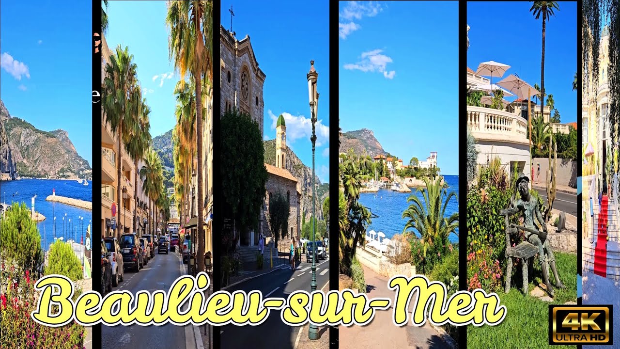 Walking tour of Beaulieu-sur-Mer 🌴 France 🇫🇷 | Glamour & Mediterranean atmosphere! French Riviera 4K