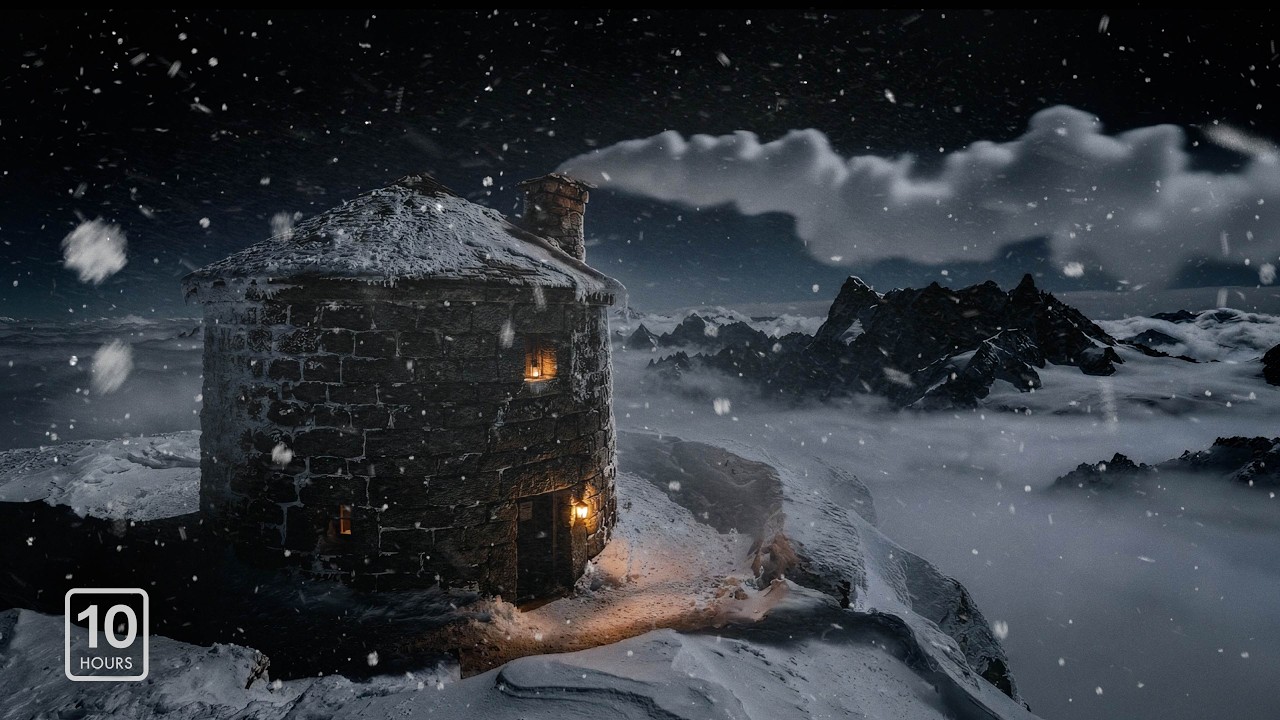 Heavy Blizzard & Deep Mountain Wind | Cold Mountain Storm Ambience 4K