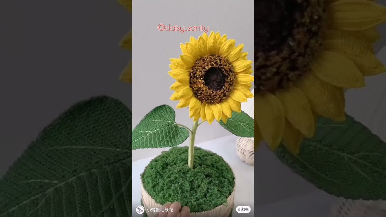 Cách ráp một cành hoa hướng dương siêu to khổng lồ #crochet #sunflower