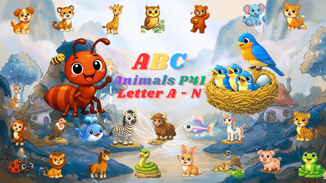 ABC Zoo Animals P42 A to N Loop | Nursery Rhyme for Kids | Kid TV 365