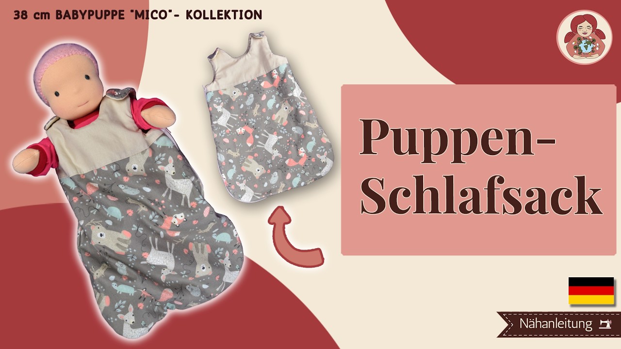 DIY Schlafsack für 38 cm Puppen  | Sami Babypuppe Schnittmuster #7 • Sami Dolls Tutorials