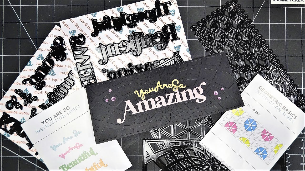 Diamond Press "Geometric Basics" Background and "You Are So" Dies Review Tutorial! NOW AVAILABLE!