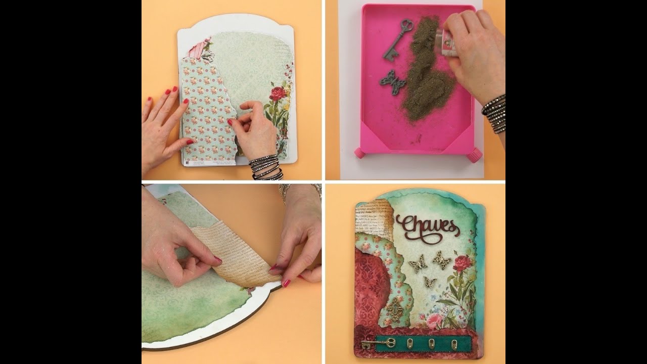 Marina Sartor  - Placa Scrapbook Porta Chaves