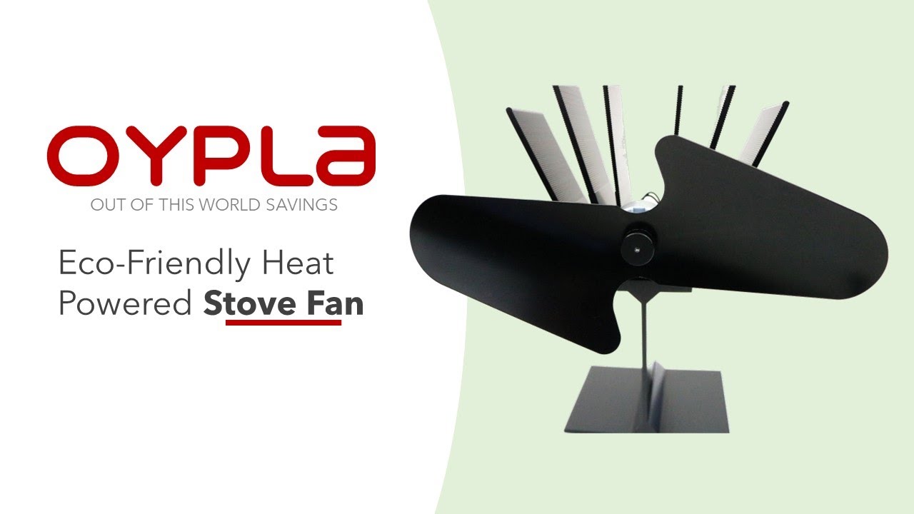 Oypla Eco-Friendly Heat Powered Log Burner Fireplace Stove Top Fan