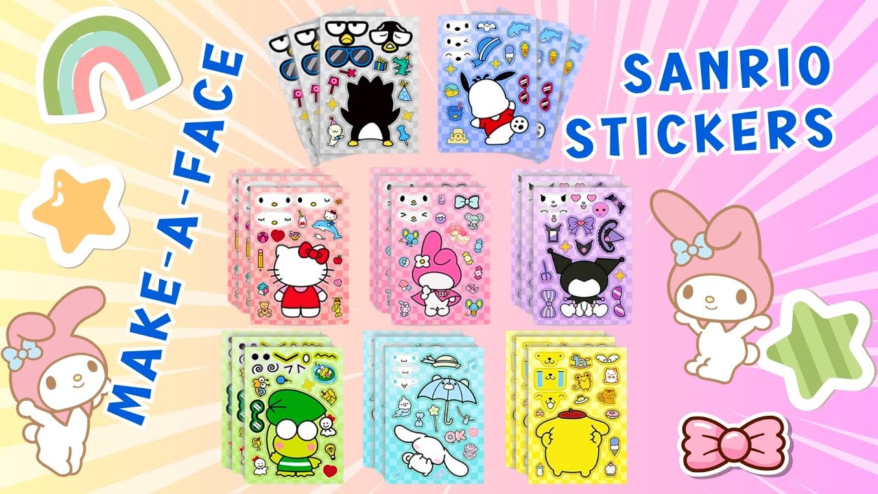 Make a Face with Sanrio Stickers! 🎀 | Hello Kitty & Sanrio Friends DIY Sticker Fun for Kids & Teens