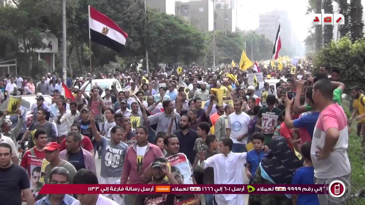 تجمع  مسيرات مساجد شارع الهرم بتظاهرة ضخمة ضد الأنقلاب العسكرى