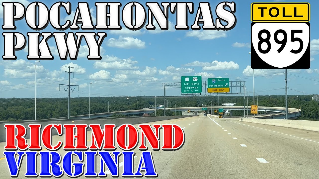 VA 895 West - Pocahontas Parkway TOLL - Richmond - Virginia - 4K Highway Drive