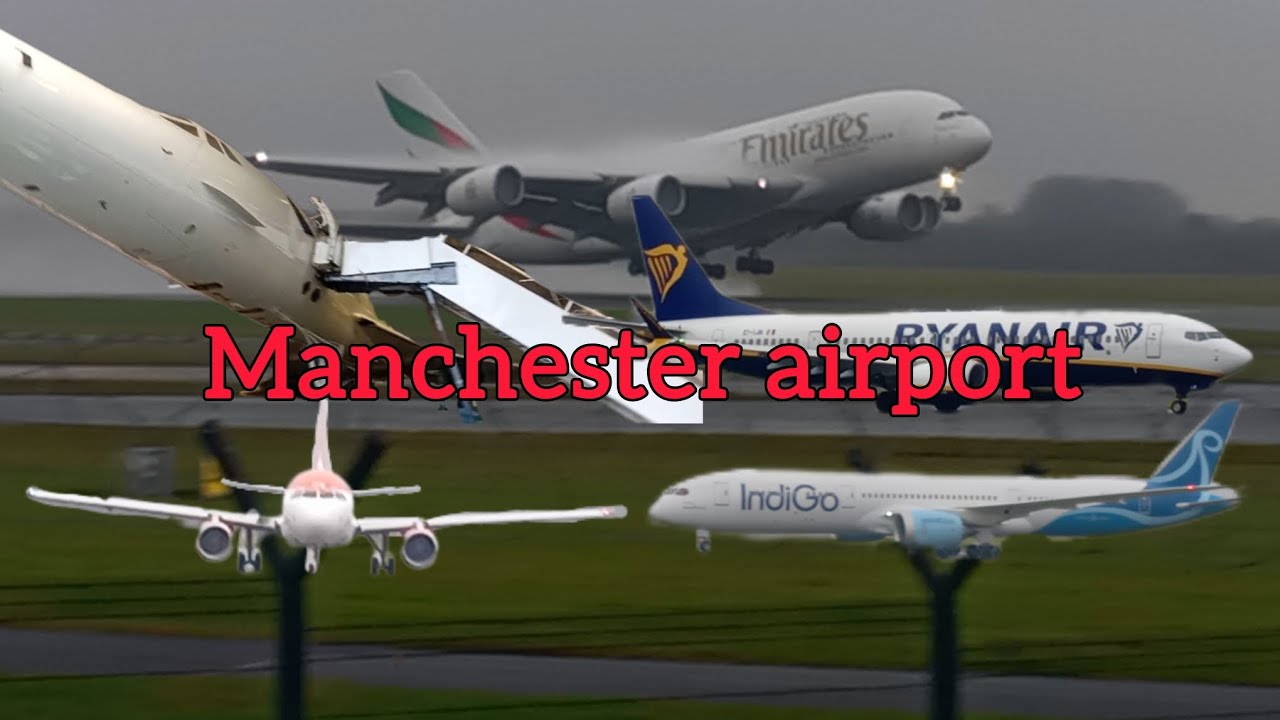 Rainy and windy planespotting ( manchester)