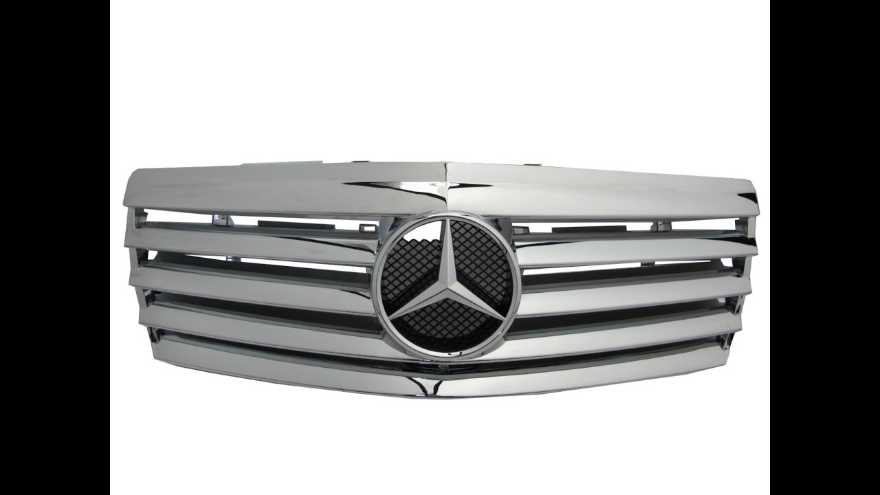 CrazyTheGod W140 1992-1999 4Dr Sedan GRILLE/GRILL 5FIN CHROME for Mercedes-Benz (Grille)