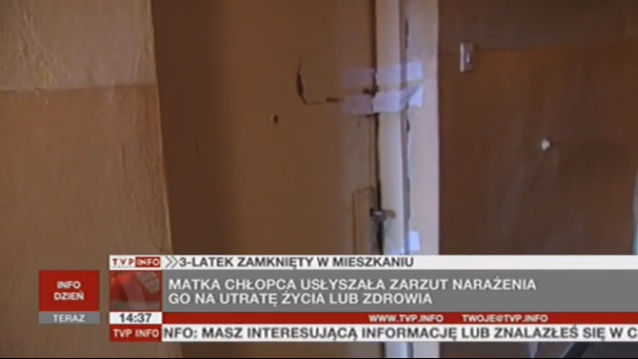 3-latek zamknięty w mieszkaniu; zarzuty dla matki (TVP Info, 17.08.2013)