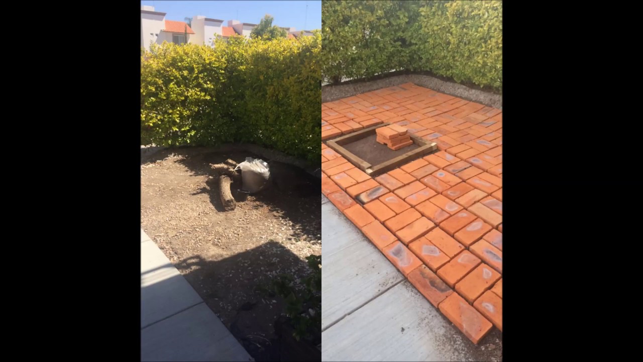 Piso de ladrillo para patio o jardin (tipo rustico)