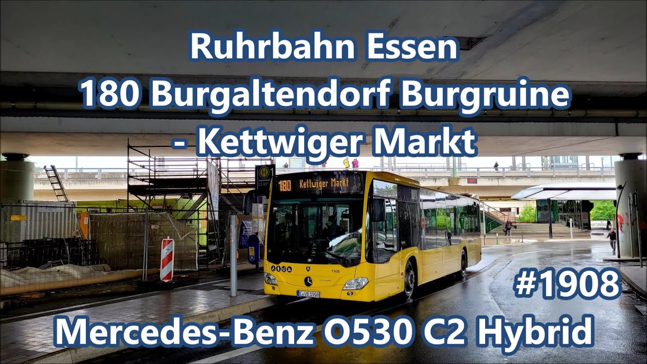 Ruhrbahn Essen - Mercedes-Benz O530 C2 Hybrid #1908, Linie 180